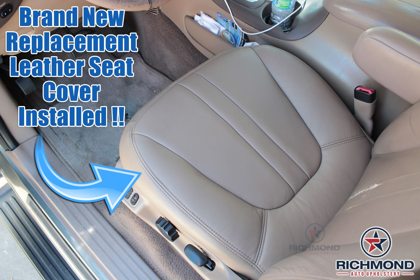 2000 2001 Ford Expedition Eddie Bauer Driver Side Bottom Leather Seat Cover TAN eBay